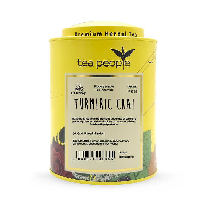 Tea People Turmeric Chai  - Loose Leaf Herbal Tea - 125g Tin Caddy