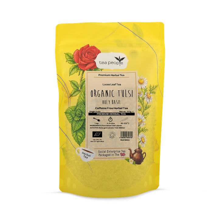 Tea People Organic Tulsi  - Loose Leaf Herbal Tea - 100g Refill Pack