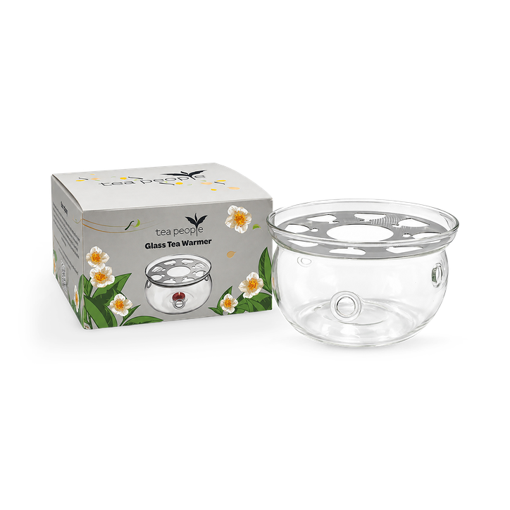 Glass Tea Warmer with Stainless Steel base