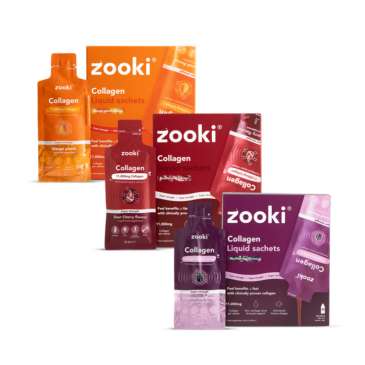 Zooki Super Strength Marine Collagen 11,000mg Mixed Flavours 90 Sachets Bundle