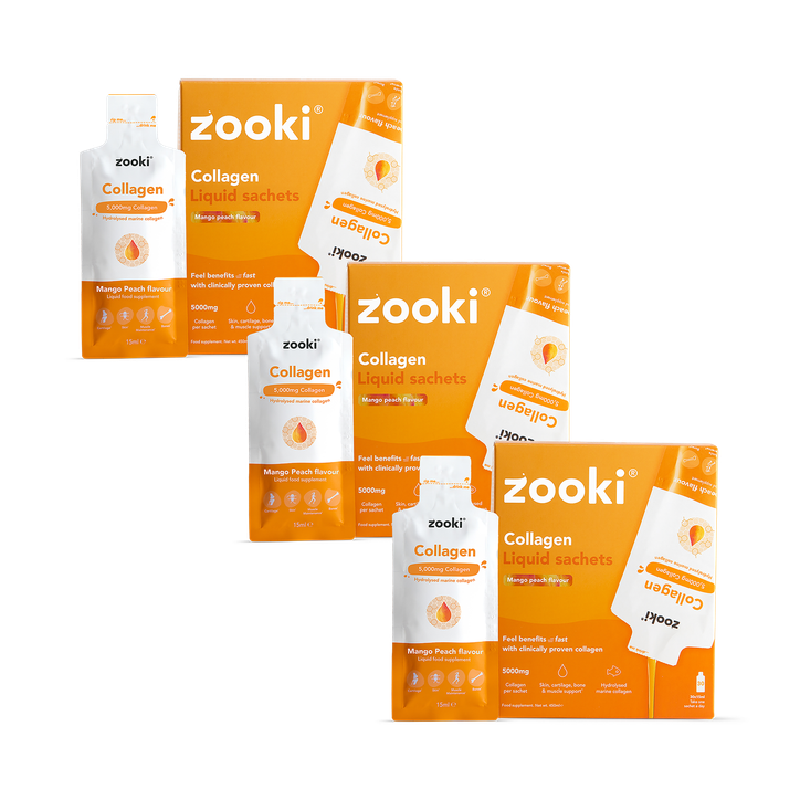 Zooki Marine Collagen 5,000mg Mango & Peach Flavour 90 Sachets Bundle
