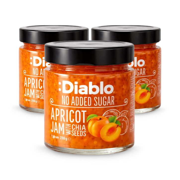 Diablo No Added Sugar Apricot Jam 230g Pack of 3