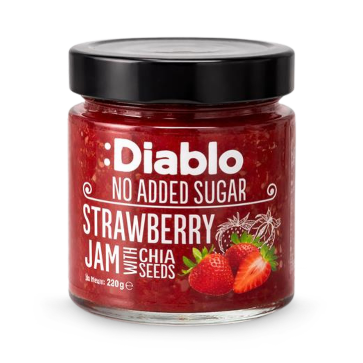 Diablo No Added Sugar Strawberry Jam 230g