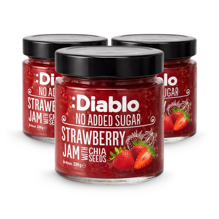 Diablo No Added Sugar Strawberry Jam 230g Pack of 3
