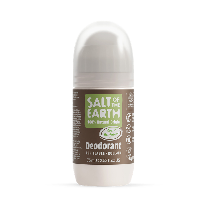 Oud & Bergamot Natural Refillable Roll-On Deodorant
