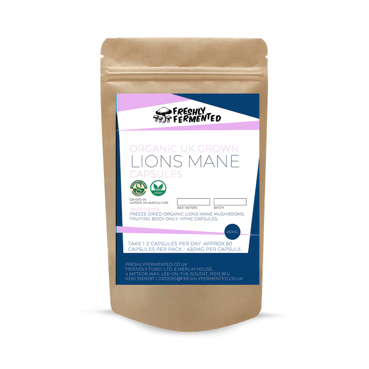 Freshly Fermented - Organic UK Grown Lions Mane 60 Capsules