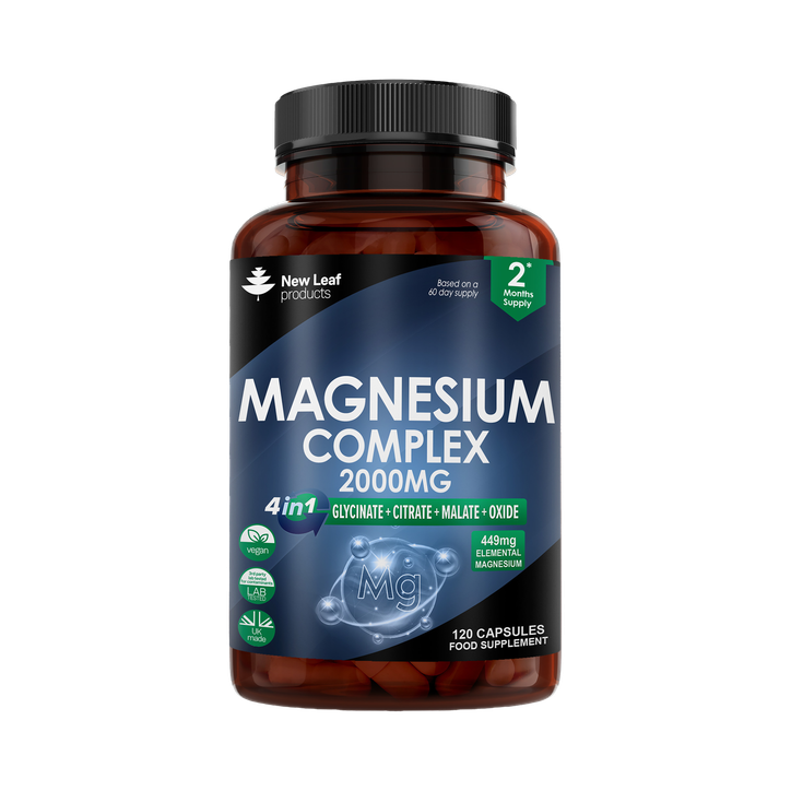 New Leaf Products Magnesium Complex 4in1 Glycinate Citrate, Malate, Oxide 120 Capsules