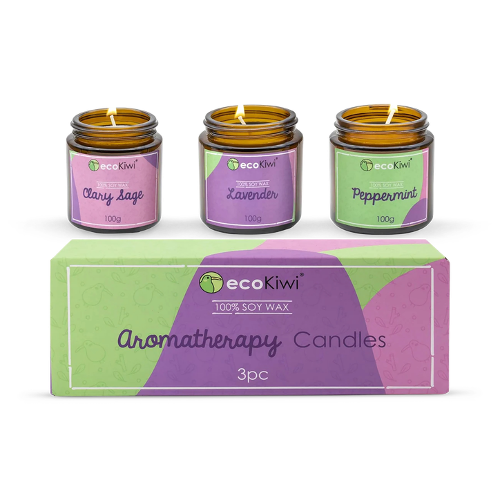 Scented Soy Candle Trio – 18% Essential Oil Content