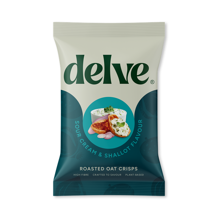 DELVE Sour Cream & Shallot Roasted Oat Crisps 120g
