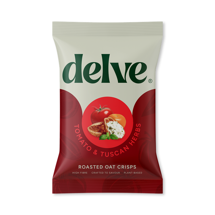 DELVE Tomato & Tuscan Herbs Roasted Oat Crisps 120g