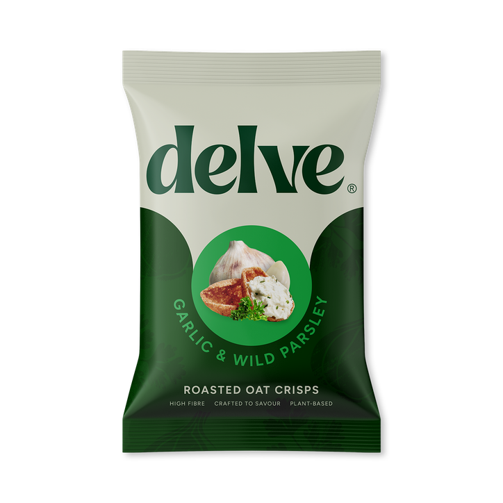DELVE Garlic & Wild Parsley Roasted Oat Crisps 120g