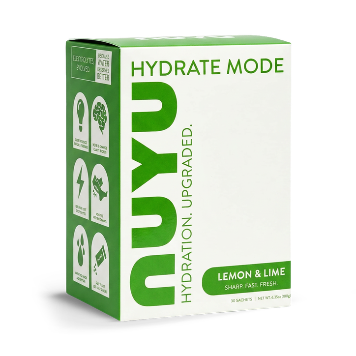 NUYU Hydrate Mode Lemon & Lime Electrolytes 30 Sachets