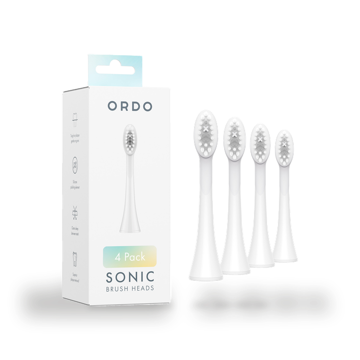 Sonic Brush Heads White Silver x 4