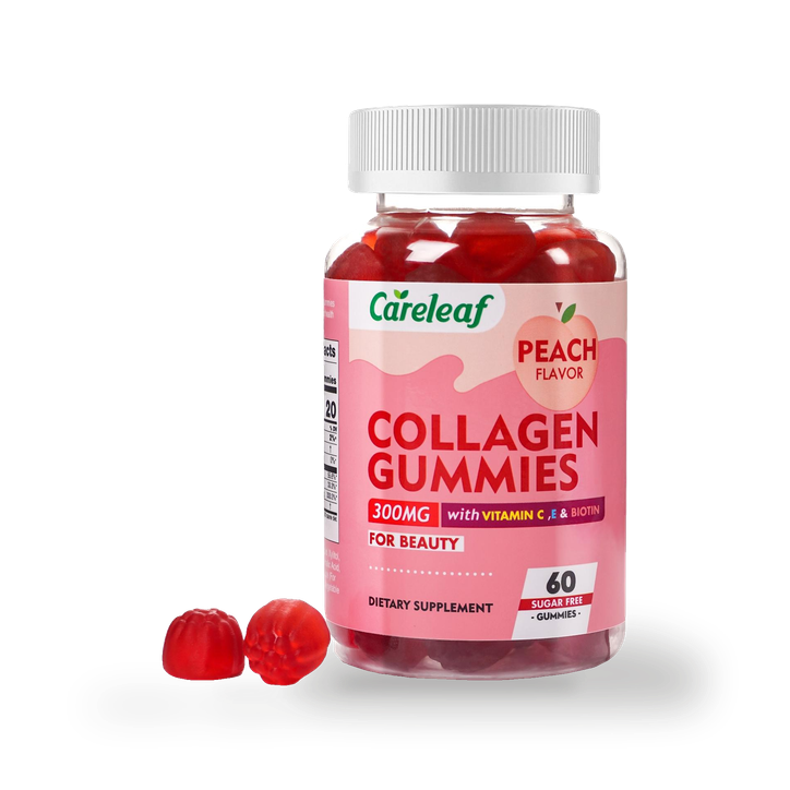 careleaf Sugar-Free Collagen Gummies Peach Flavour 60 Gummies