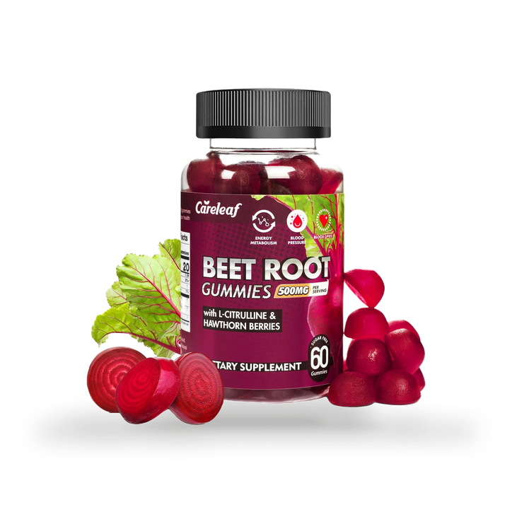 careleaf Sugar-Free Beetroot Gummies Peach Flavour 60 Gummies