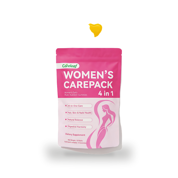 careleaf Sugar Free Women's Carepack 4 in 1 Mixed Flavors 4 Gummies × 15 Packs