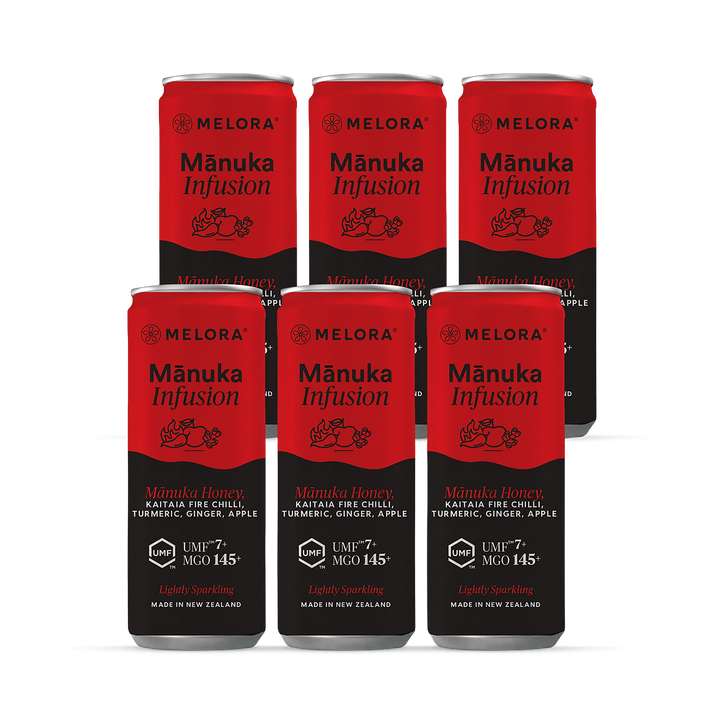 Melora Manuka Honey Infusion with Ginger, Turmeric, Apple & Kaitaia Fire Chilli 6x250ml