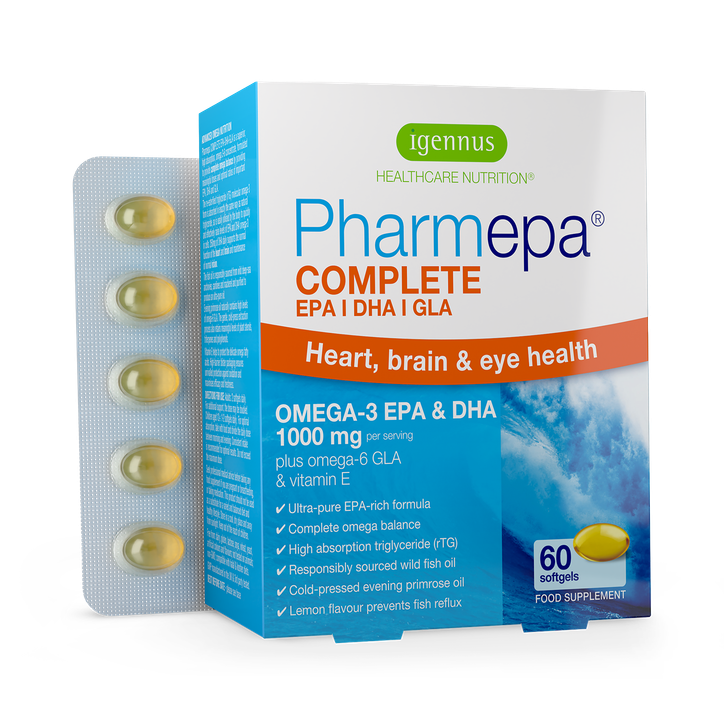 Pharmepa Complete rTG Omega-3 EPA & DHA 1000mg with GLA, IFOS Certified, 60 Softgels