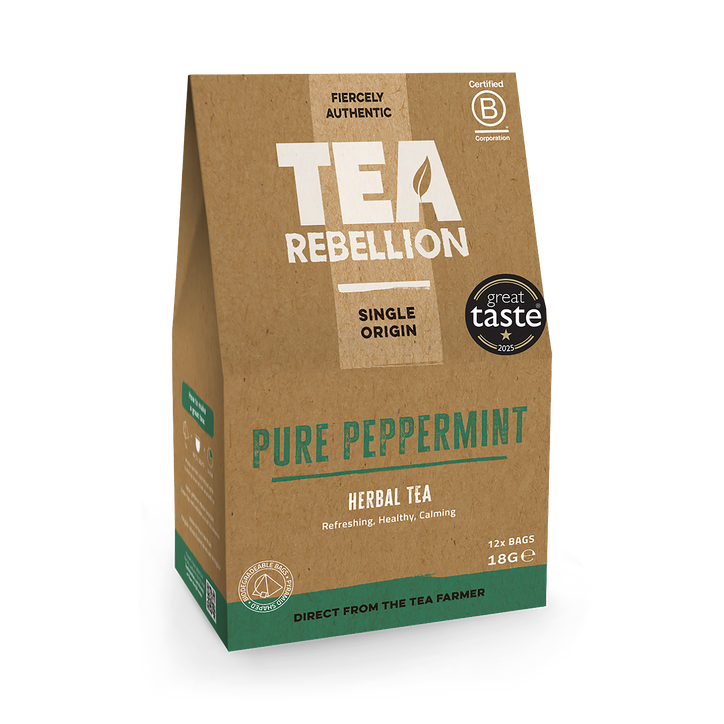 Tea Rebellion Pure Peppermint 12 Biodegradable Pyramid Bags