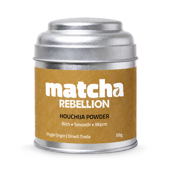Matcha Rebellion Deep Roasted Green Tea Powder with rich, smooth and warm notes in  50g