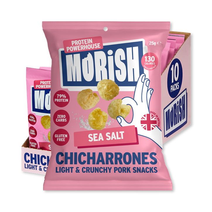 Morish Snacks Pork Chicharrónes Sea Salt 10x25g