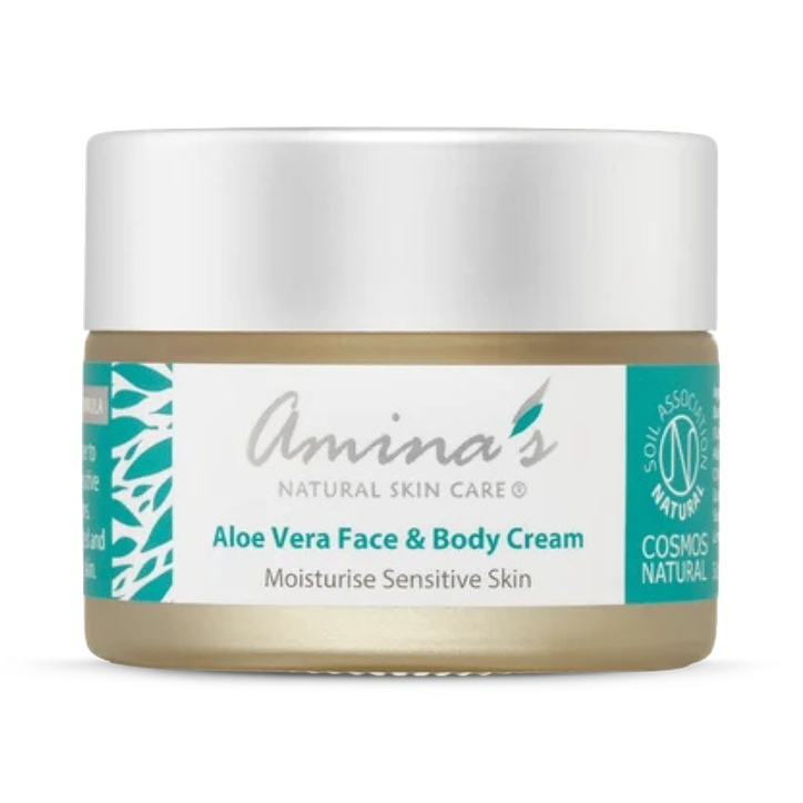 Amina's Natural Skincare Aloe Vera Face & Body Cream for Sensitive Skin 50ml
