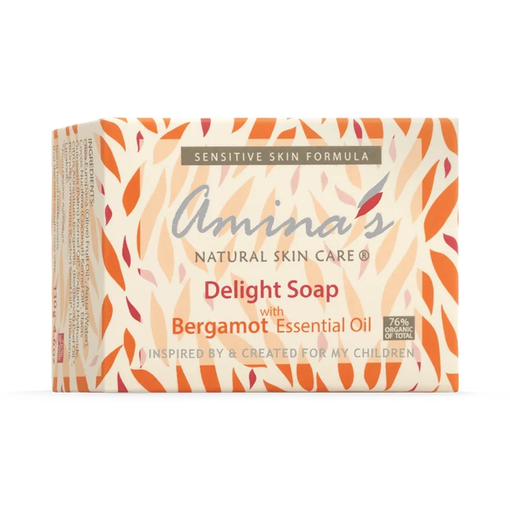 Amina's Natural Skincare Face & Body Bergamot Delight Soap Daily Cleanser 130g