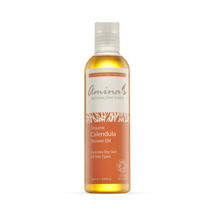 Amina's Natural Skincare Organic Calendula Shower Oil for Normal to Dry Skin 250ml