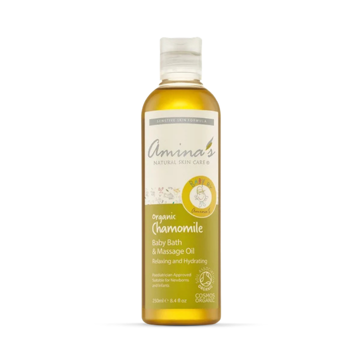 Amina's Natural Skincare Organic Baby Bath & Massage Oil With Chamomile 250ml