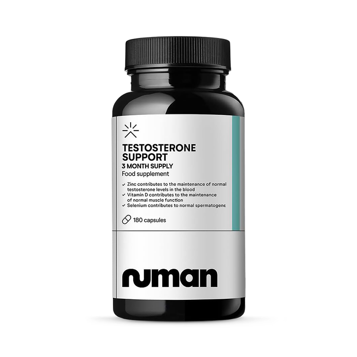 Numan Testosterone Support - Maca Root, Tribulus Terrestris, Zinc, Ginseng - Testosterone Supplements for Men, Essential Vitamins & Minerals - 1100mg per Serving - 180 Capsules