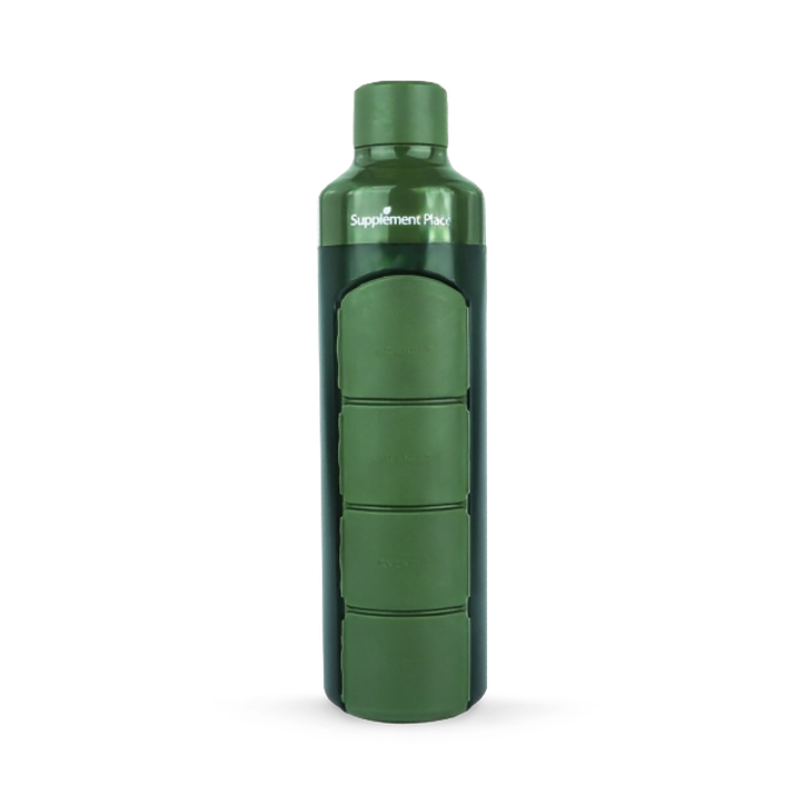 Supplement Place YOS Bottle | Pill Box & Water Bottle in One! | Green