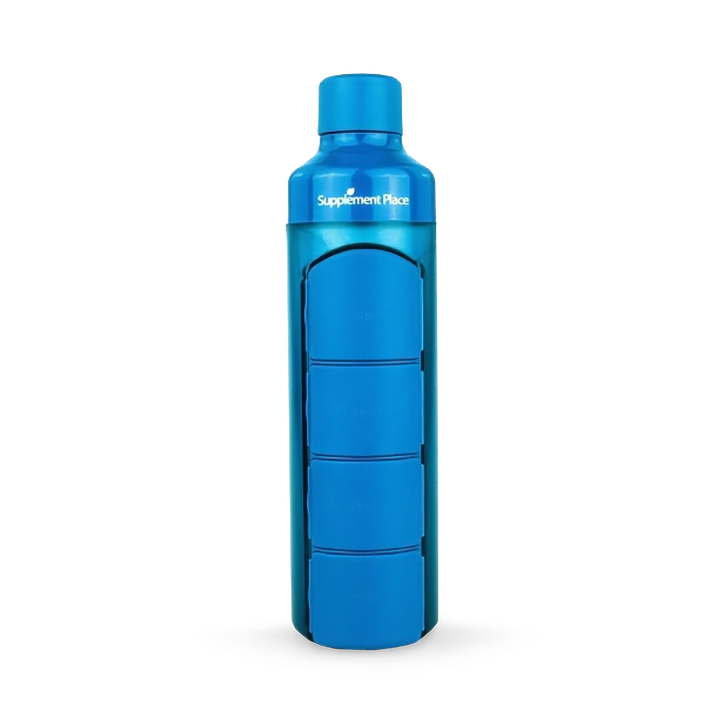 Supplement Place YOS Bottle | Pill Box & Water Bottle in One! | Blue