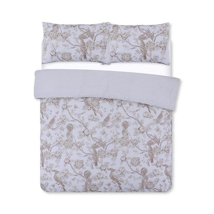 Ava Reversible Duvet Cover Set (Chinoiserie Birds Gold)