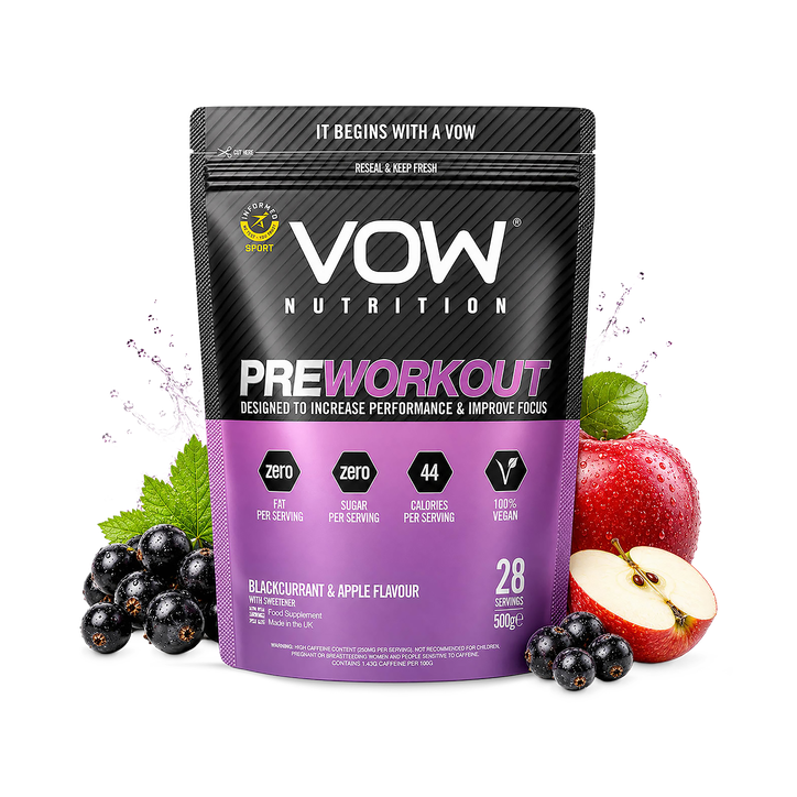 Vow Pre Workout Blackcurrant & Apple 500g Single
