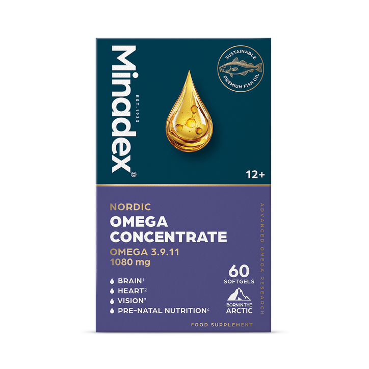 Minadex Nordic Omega Concentrate 60 Softgels, Omega 3-9-11 1080mg