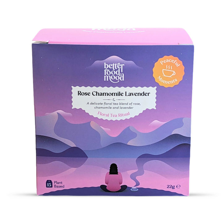Better Food Mood Chamomile Tea with Lavender Rose Herbal Tea 15 Tea Bags
