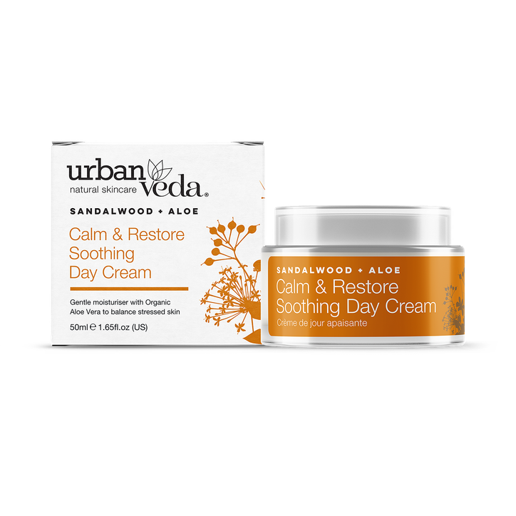 Urban Veda Soothing Sandalwood Day Cream, Ayurvedic Face Moisturiser for Delicate, Normal to Dry Skin 50ml