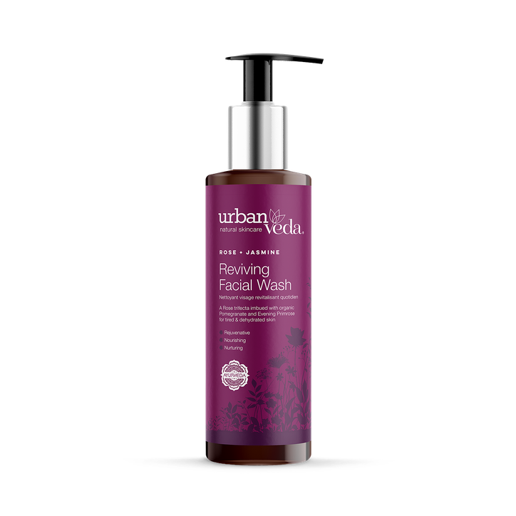 Urban Veda Reviving Daily Facial Wash, Anti Ageing Rose Damask & Arjuna Cleanser for Mature Skin 150ml