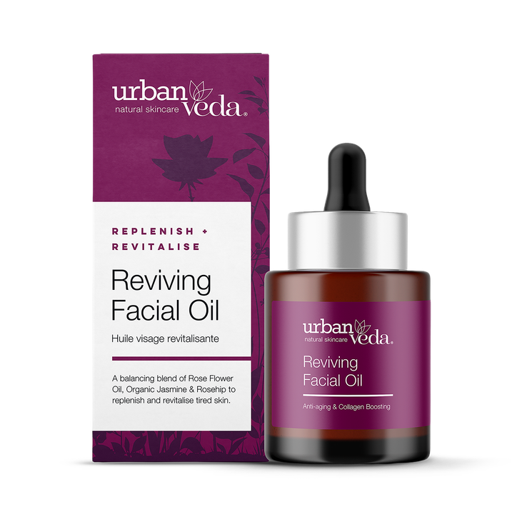 Urban Veda Reviving Facial Oil, Anti Ageing Cacay & Shatavari Skin Elasticity Treatment for Mature Skin 30ml