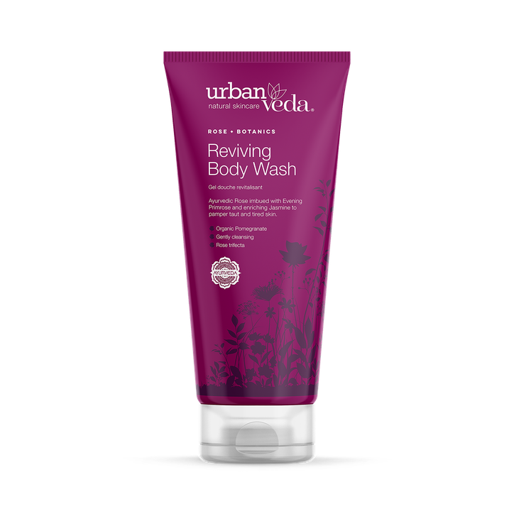 Urban Veda Reviving Firming Body Wash, Anti Ageing Rose Damask & Arjuna Daily Cleanser for Mature Skin 200ml
