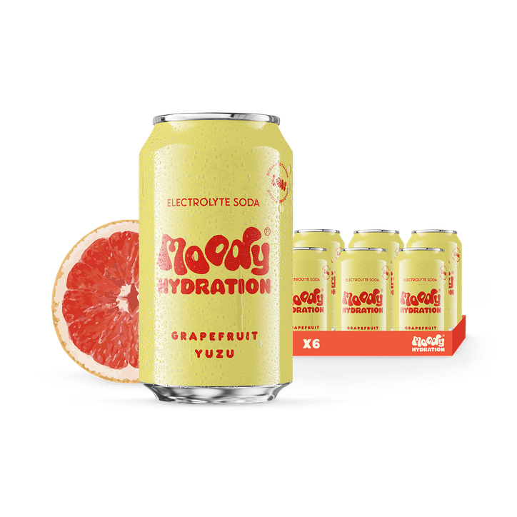 Moody Hydration Electrolyte Soda Grapefruit Yuzu 6 x 330ml