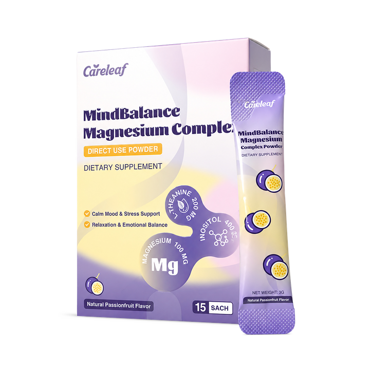 Careleaf Magnesium Complex Powder Passionfruit Flavor 15 Satches