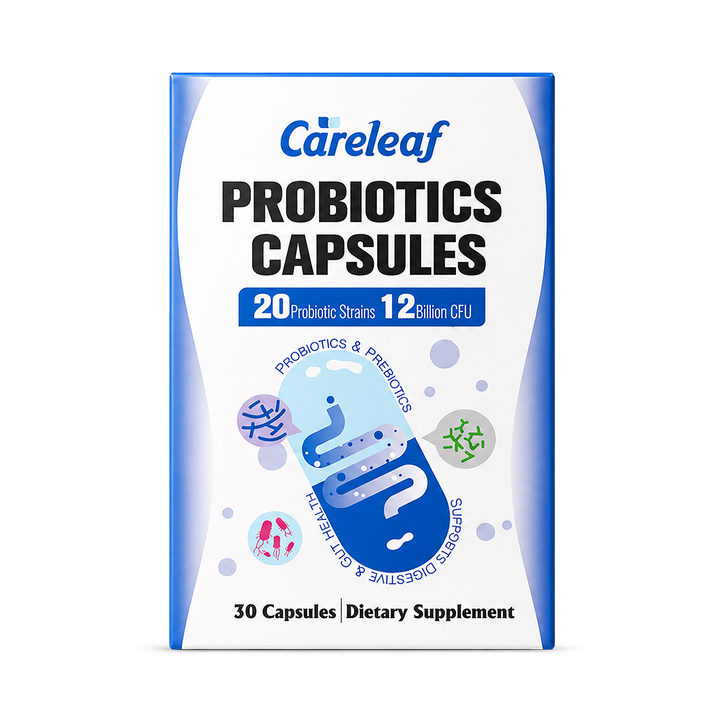 Careleaf Daily Probiotics with Prebiotics Capsules 12Billion CFU 20 Strains 30 Capsules
