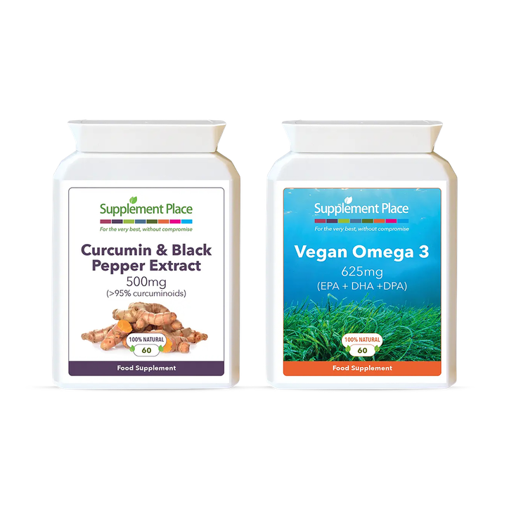 Supplement Place Joints Bundle | Curcumin & Black Pepper + Vegan Omega 3 | A Month's Supply