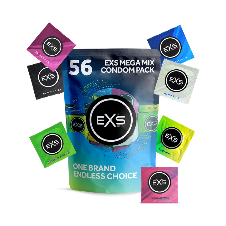 EXS Mega Mix Vegan Latex Condoms 56 Variety Pack