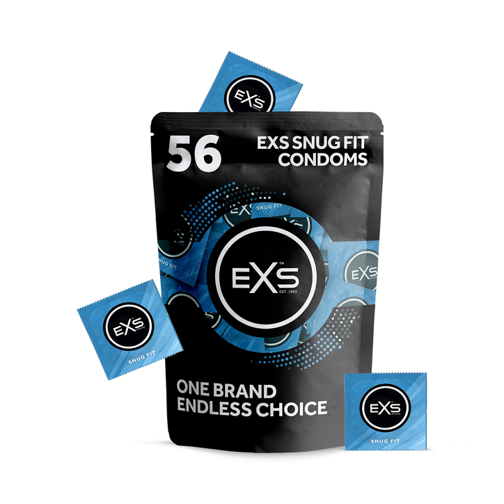 EXS Snug Fit 49mm Large Condoms Vegan Latex 56 Pack