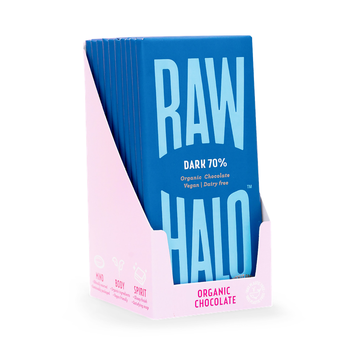 Dark 70% Organic Vegan Chocolate Bars 10x70g
