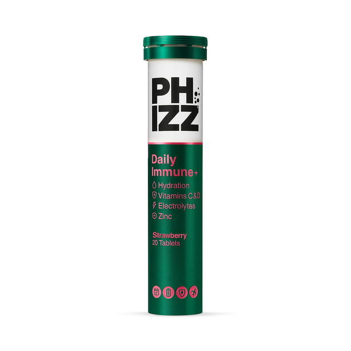 Phizz Daily Immune+ Effervescent Tablets Strawberry 20 Tablets
