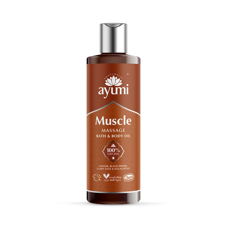 Muscle Massage Bath & Body Oil Aromatherapy Massage Oil with Ginger, Eucalyptus & Rosemary for Tired Muscles 250ml