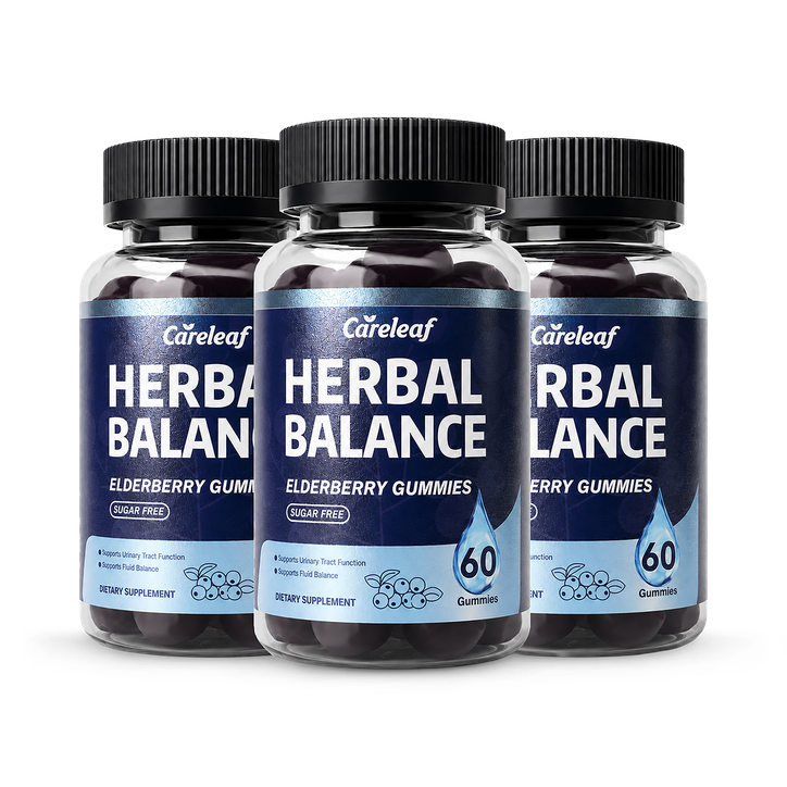 Careleaf Herbal Balance Elderberry Gummies Cranberry Flavor 3 x 60 Gummies